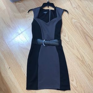 Gray and black dress